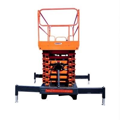 GROST Tower Drive 1000-10 с выдвижной платформой. Самоходный подъемник  ножничного типа  с питанием от аккумуляторов.