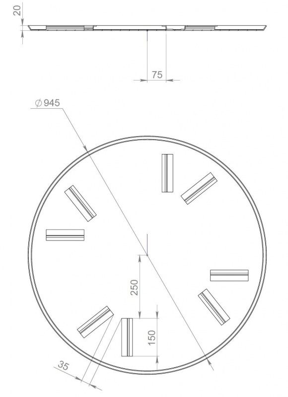 Затирочный диск GROST 945-3 мм 8 кр